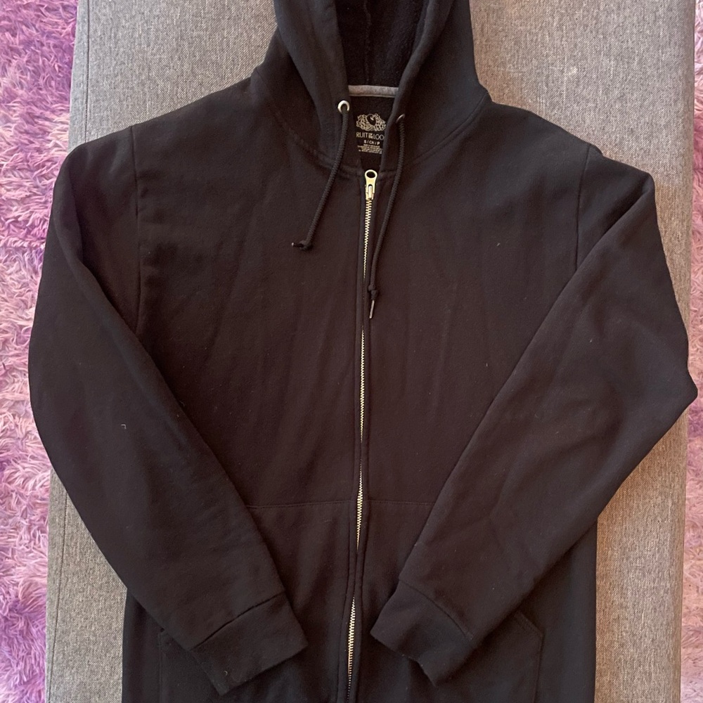 Fruit of the Loom Black Zip Up Sweater